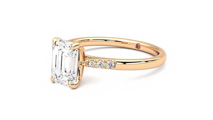 Taylor & Hart Lissome Emerald Engagement Ring 360 degree image 24
