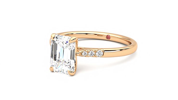 Taylor & Hart Lissome Emerald Engagement Ring 360 degree image 25