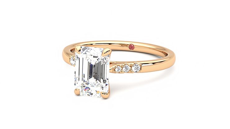 Taylor & Hart Lissome Emerald Engagement Ring 360 degree image 26