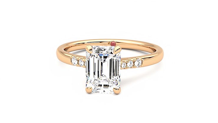 Taylor & Hart Lissome Emerald Engagement Ring 360 degree image 28