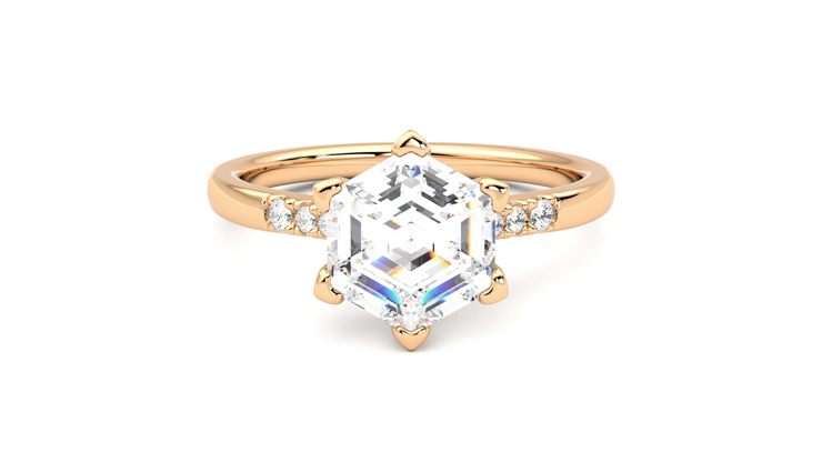 Taylor & Hart Lissome Hexagonal Engagement Ring 360 degree image 0