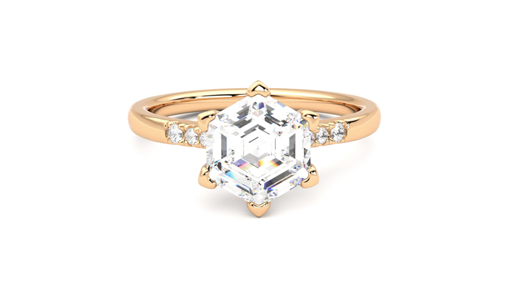 Taylor & Hart Lissome Hexagonal Engagement Ring 360 degree image 1