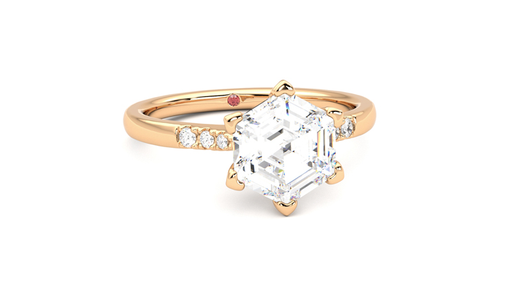 Taylor & Hart Lissome Hexagonal Engagement Ring 360 degree image 3