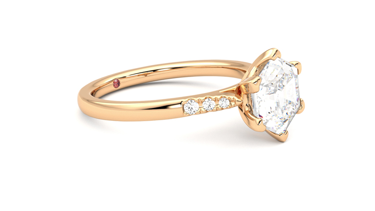 Taylor & Hart Lissome Hexagonal Engagement Ring 360 degree image 7