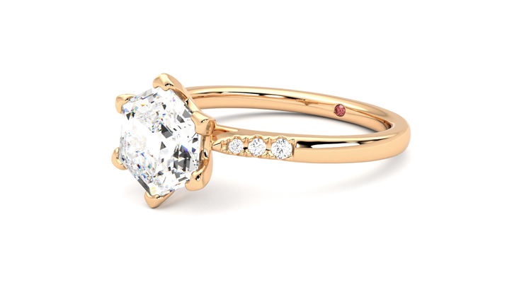 Taylor & Hart Lissome Hexagonal Engagement Ring 360 degree image 24