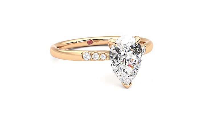 Taylor & Hart Lissome Pear Engagement Ring 360 degree image 4