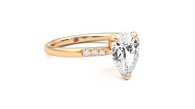 Taylor & Hart Lissome Pear Engagement Ring 360 degree image 5