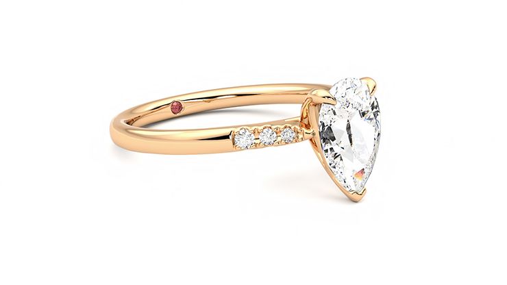 Taylor & Hart Lissome Pear Engagement Ring 360 degree image 6