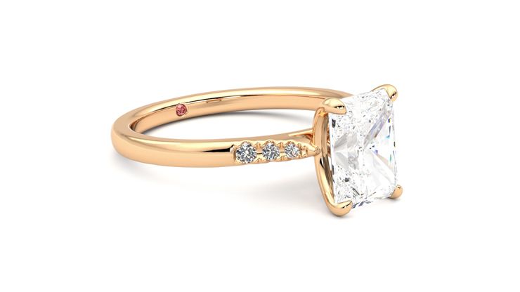 Taylor & Hart Lissome Radiant Engagement Ring 360 degree image 6