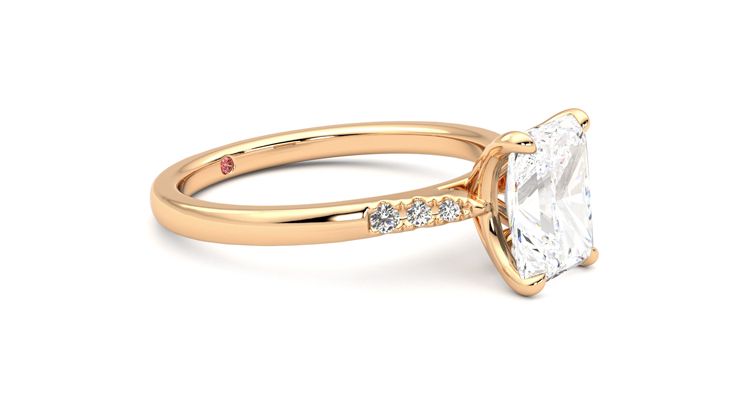 Taylor & Hart Lissome Radiant Engagement Ring 360 degree image 7
