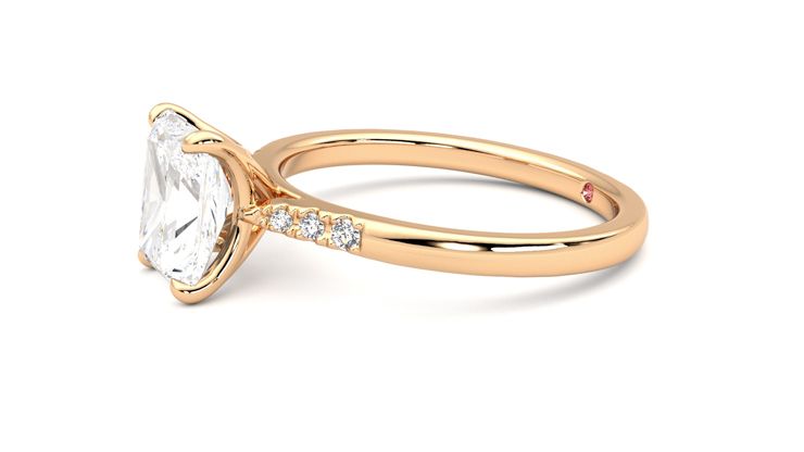 Taylor & Hart Lissome Radiant Engagement Ring 360 degree image 22
