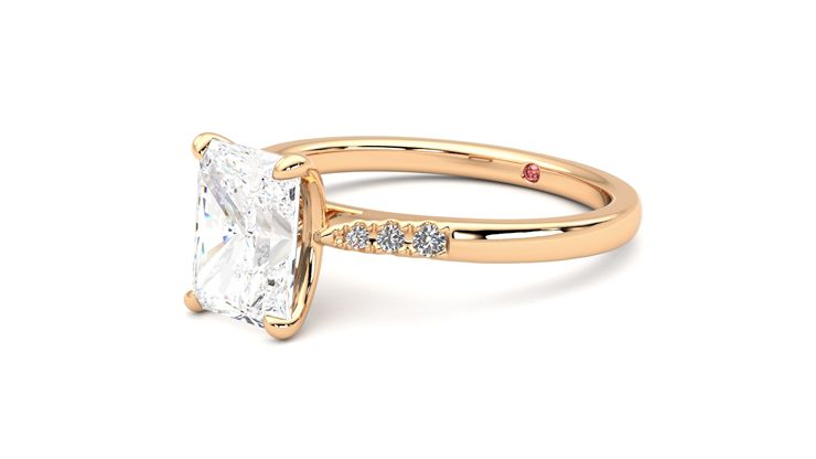 Taylor & Hart Lissome Radiant Engagement Ring 360 degree image 24