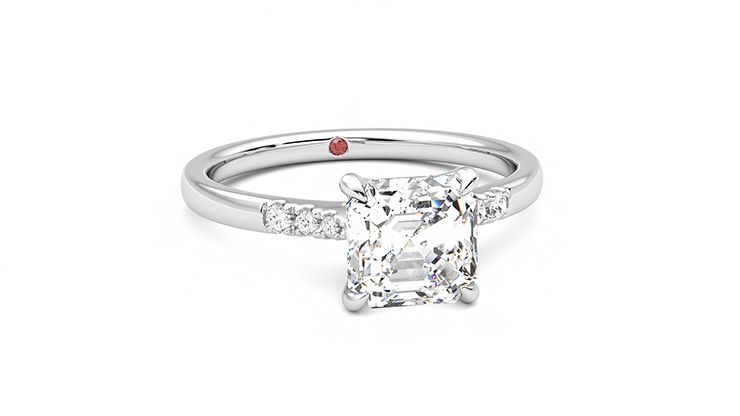 Taylor & Hart Lissome Asscher Engagement Ring 360 degree image 3