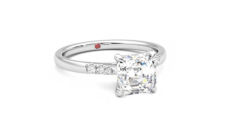 Taylor & Hart Lissome Asscher Engagement Ring 360 degree image 4