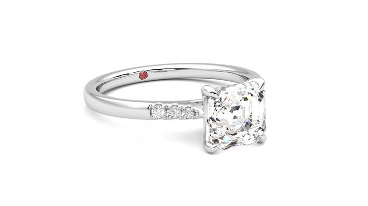 Taylor & Hart Lissome Asscher Engagement Ring 360 degree image 5