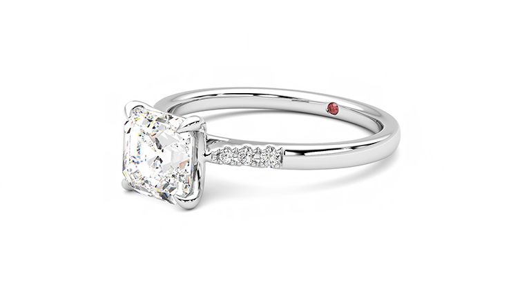 Taylor & Hart Lissome Asscher Engagement Ring 360 degree image 24