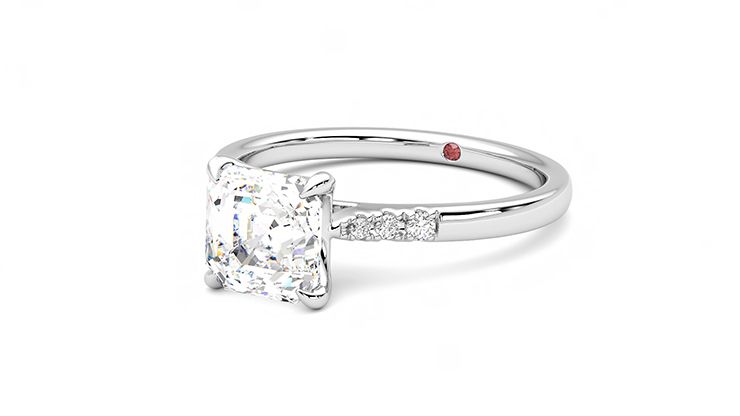 Taylor & Hart Lissome Asscher Engagement Ring 360 degree image 25