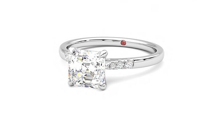 Taylor & Hart Lissome Asscher Engagement Ring 360 degree image 26