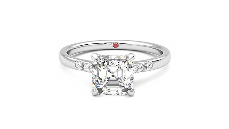Taylor & Hart Lissome Asscher Engagement Ring 360 degree image 29