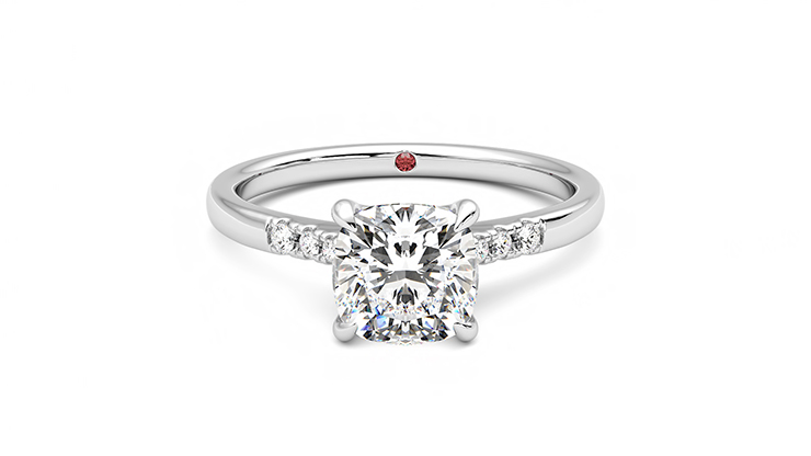 Taylor & Hart Lissome Cushion Engagement Ring 360 detail 01
