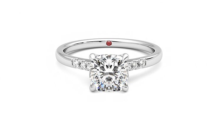 Taylor & Hart Lissome Cushion Engagement Ring 360 degree image 0