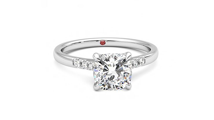 Taylor & Hart Lissome Cushion Engagement Ring 360 degree image 2