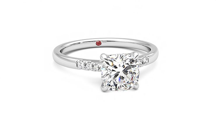 Taylor & Hart Lissome Cushion Engagement Ring 360 degree image 3
