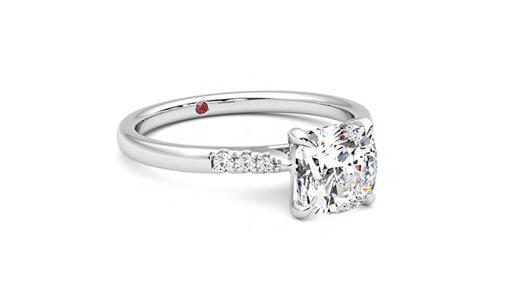 Taylor & Hart Lissome Cushion Engagement Ring 360 degree image 5