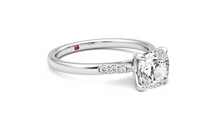 Taylor & Hart Lissome Cushion Engagement Ring 360 degree image 6