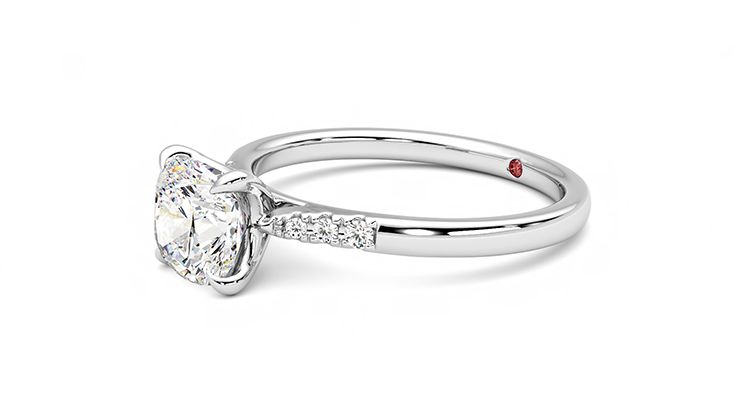 Taylor & Hart Lissome Cushion Engagement Ring 360 degree image 23