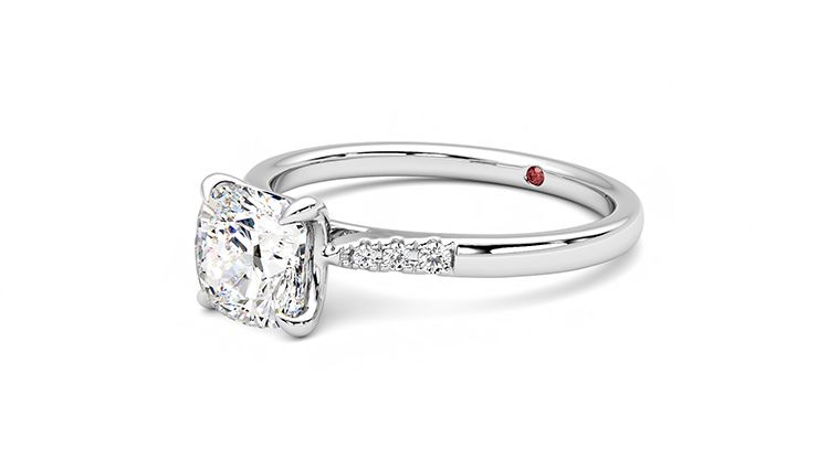 Taylor & Hart Lissome Cushion Engagement Ring 360 degree image 24