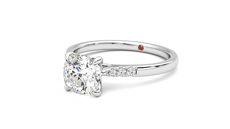 Taylor & Hart Lissome Cushion Engagement Ring 360 degree image 25