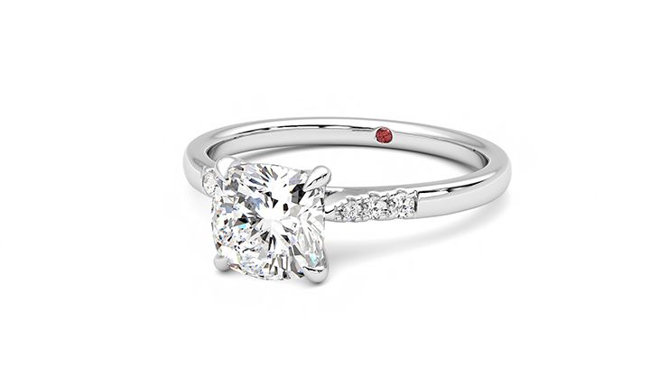 Taylor & Hart Lissome Cushion Engagement Ring 360 degree image 26