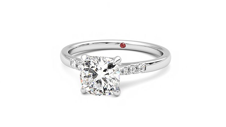 Taylor & Hart Lissome Cushion Engagement Ring 360 degree image 27