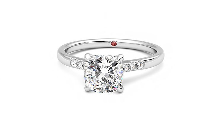 Taylor & Hart Lissome Cushion Engagement Ring 360 degree image 28