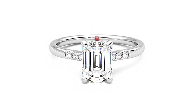 Taylor & Hart Lissome Emerald Engagement Ring 360 degree image 0
