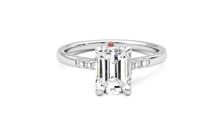 Taylor & Hart Lissome Emerald Engagement Ring 360 degree image 1