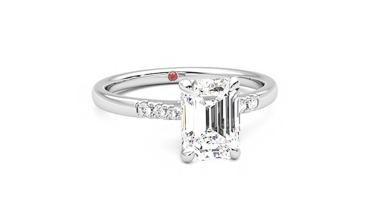 Taylor & Hart Lissome Emerald Engagement Ring 360 degree image 3