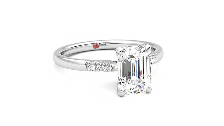 Taylor & Hart Lissome Emerald Engagement Ring 360 degree image 4