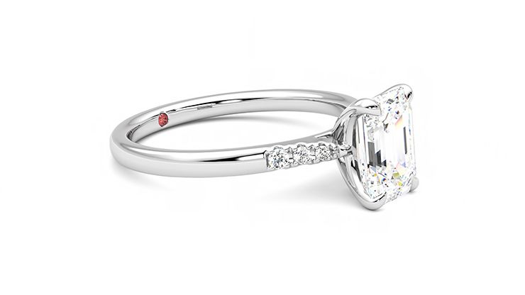 Taylor & Hart Lissome Emerald Engagement Ring 360 degree image 7