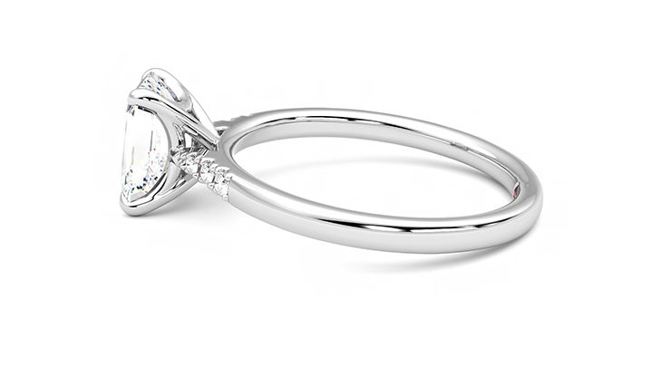 Taylor & Hart Lissome Emerald Engagement Ring 360 degree image 20