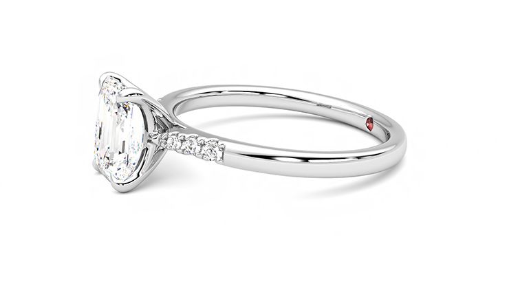 Taylor & Hart Lissome Emerald Engagement Ring 360 degree image 22