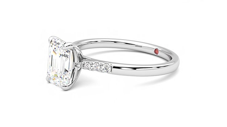Taylor & Hart Lissome Emerald Engagement Ring 360 degree image 23