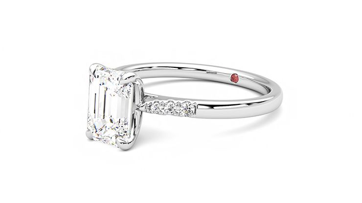 Taylor & Hart Lissome Emerald Engagement Ring 360 degree image 24