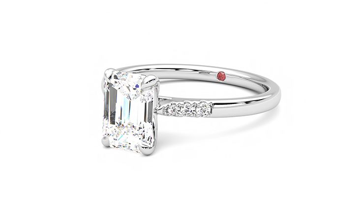 Taylor & Hart Lissome Emerald Engagement Ring 360 degree image 25