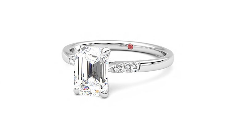 Taylor & Hart Lissome Emerald Engagement Ring 360 degree image 26