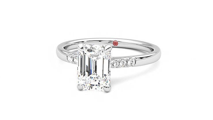 Taylor & Hart Lissome Emerald Engagement Ring 360 degree image 27
