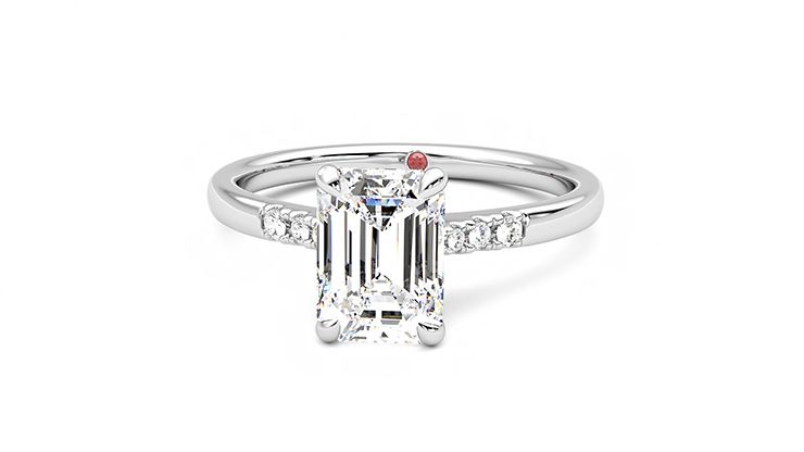 Taylor & Hart Lissome Emerald Engagement Ring 360 degree image 28
