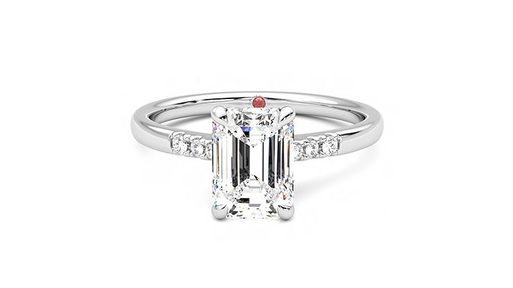 Taylor & Hart Lissome Emerald Engagement Ring 360 degree image 29
