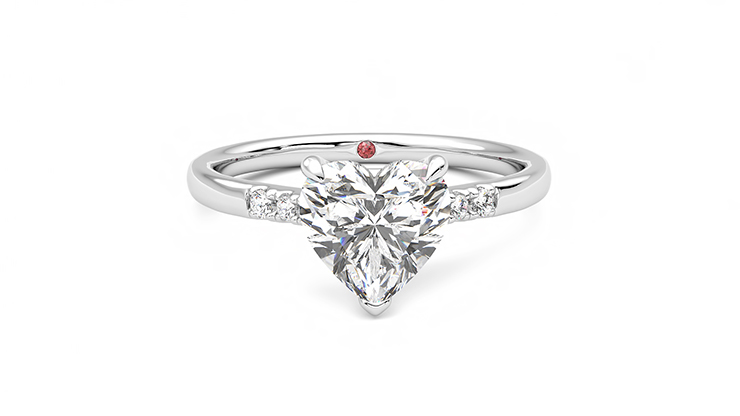Taylor & Hart Lissome Heart Engagement Ring 360 degree image 1
